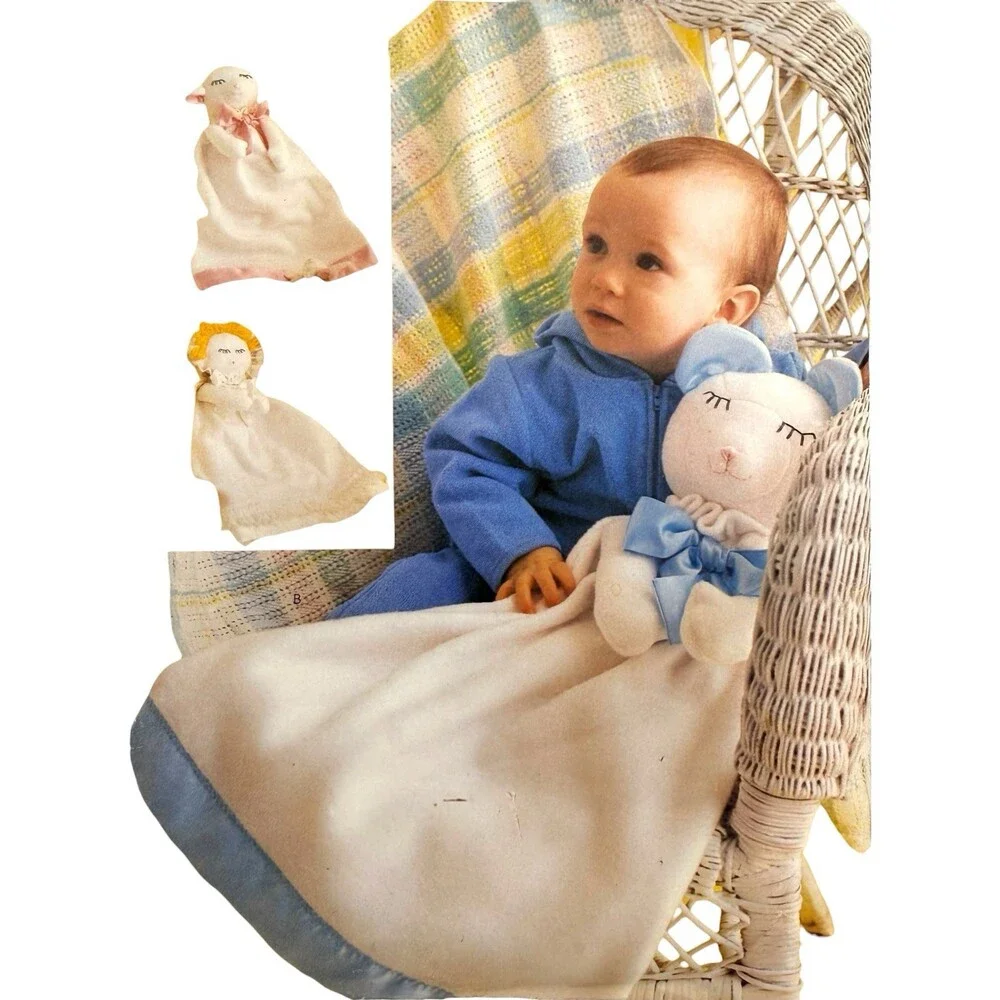 VTG 2001 Butterick Sewing Pattern Baby Blankets Bear Lamb & Angel 25